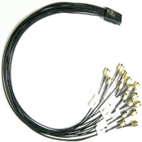1M Mini SAS (SFF-8087) to (16) SMA RF Coax Cable