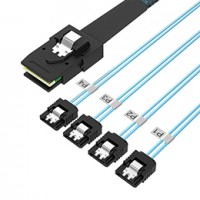 Mini SAS SFF-8087 36P转4SATA 7P sas转sata3.0 固态硬盘连接线