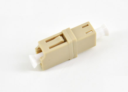 标准 LC/UPC单工多模米白色光纤适配器