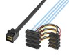 HD Mini SAS SFF-8643 36P to SAS 4SFF-8482 29P+Power数据线