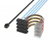 MiniSAS HD SFF-8643转4SFF-8482带大4P电源 服务器硬盘数据线