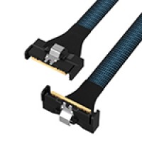 MCIO 8X转MCIO 8X 直头对弯头PCIe5.0高速数据线