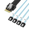 Slim SAS SFF-8654 4i to 4SATA  服务器硬盘数据线