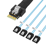 Slim SAS SFF-8654 4i to 4SATA  服务器硬盘数据线