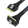 SlimSAS SFF-8654 8i转SFF-8654 74P内弯 SAS4.0服务器磁盘阵列数据线