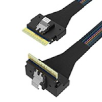 SlimSAS SFF-8654 8i转SFF-8654 74P内弯 SAS4.0服务器磁盘阵列数据线