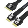 Slim SAS SFF-8654 8i to 2SFF-8654 4i 24Gbps服务器线