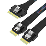 Slim SAS SFF-8654 8i to 2SFF-8654 4i 24Gbps服务器线