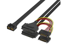 HD Mini SAS SFF-8643 8i转U.2 2SFF-8639+15p 高速数据传输线